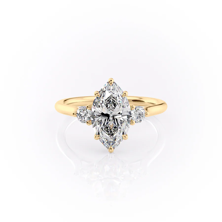 The Lia Set With A 2 Carat Marquise Lab Diamond