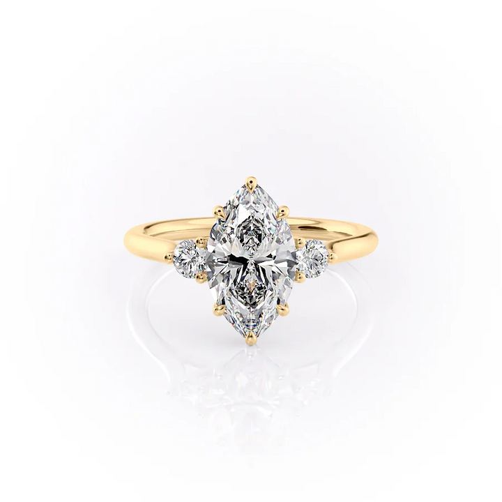 The Lia Set With A 2 Carat Marquise Lab Diamond