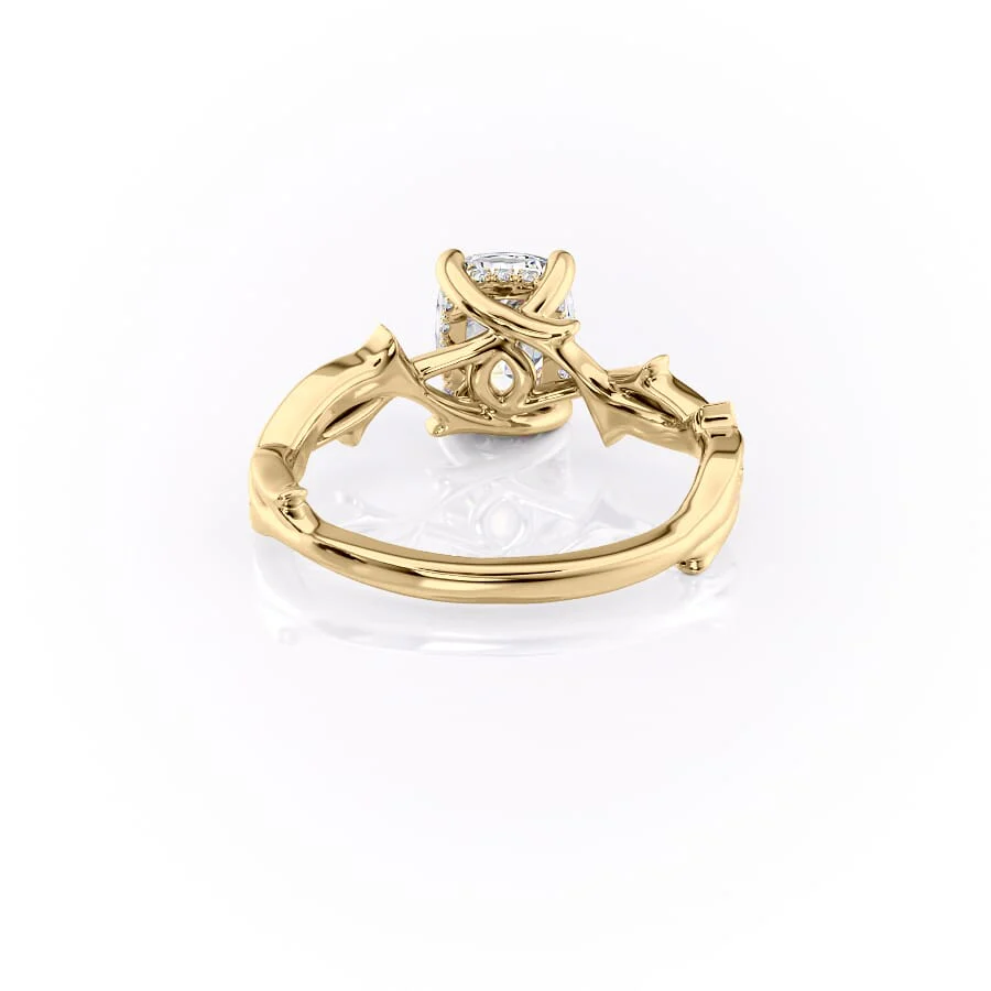 The Pave Twig Set With A 2 Carat Elongated Cushion Lab Diamond