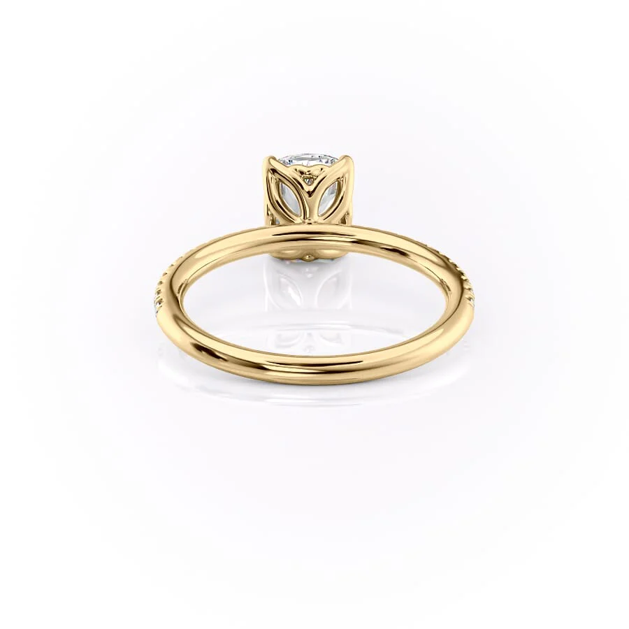 The Pave Alison Set With A 2 Carat Elongated Cushion Lab Diamond