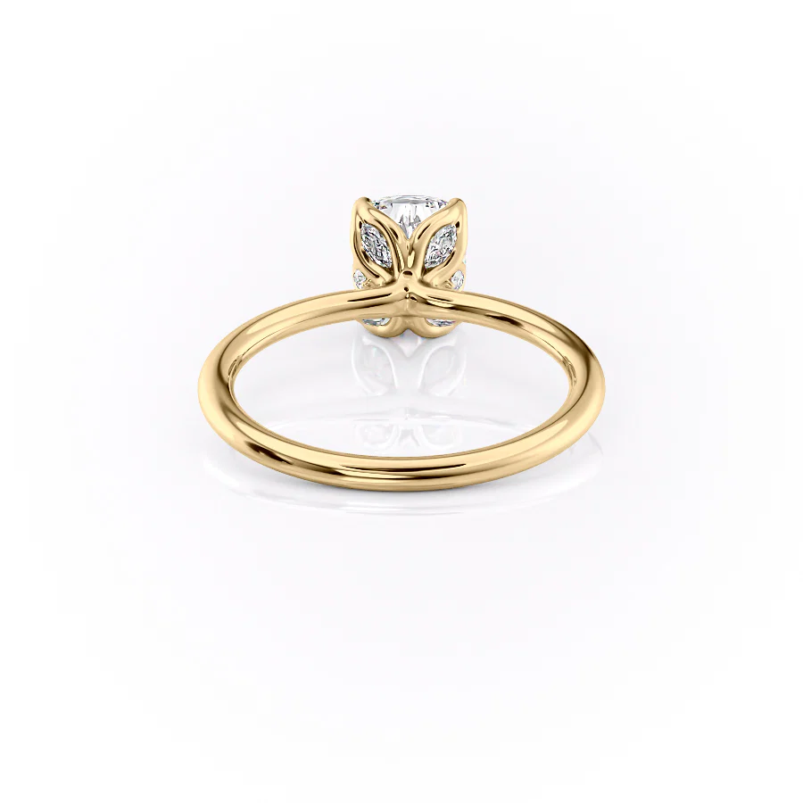 The Lisa Set With A 2 Carat Elongated Cushion Lab Diamond
