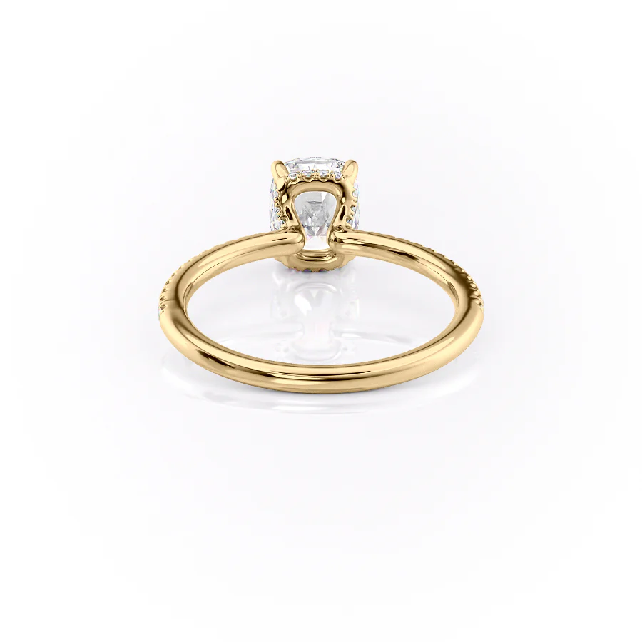 The Pave Margot Set With A 2 Carat Elongated Cushion Lab Diamond