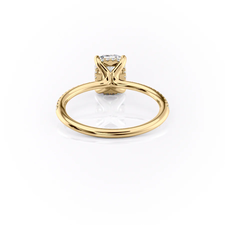 The Pave Sarah Set With A 2 Carat Elongated Cushion Lab Diamond