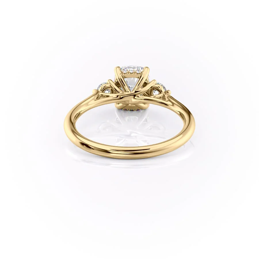 The Lia Set With A 2 Carat Elongated Cushion Lab Diamond