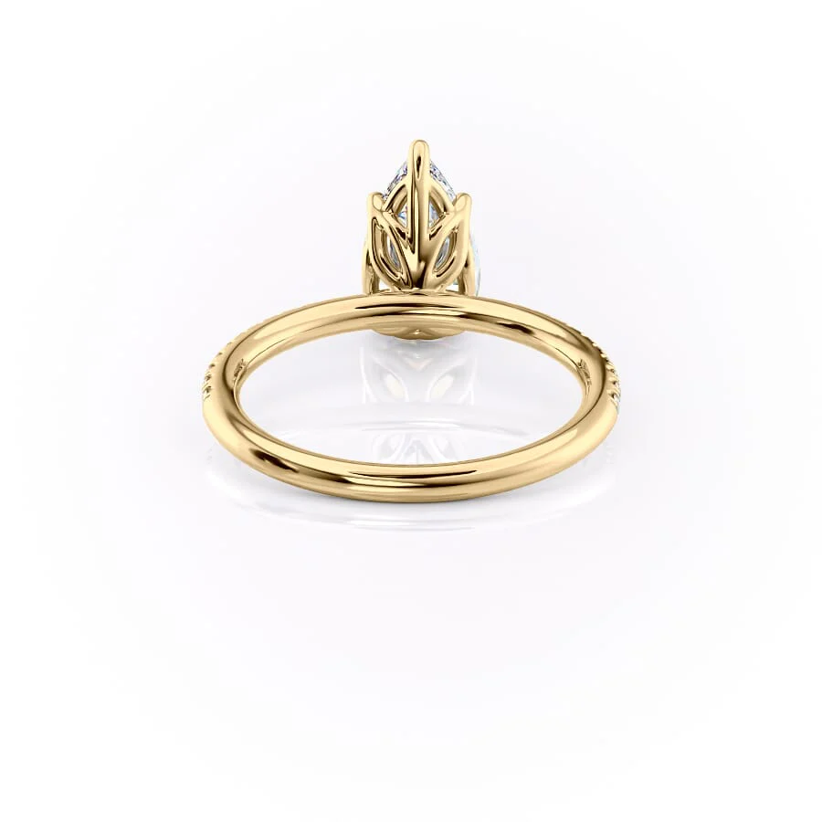 The Pave Alison Set With A 2 Carat Pear Lab Diamond