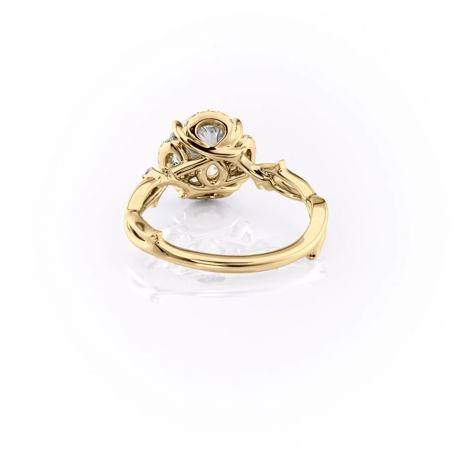 The Halo Twig Set With A 2 Carat Round Lab Diamond