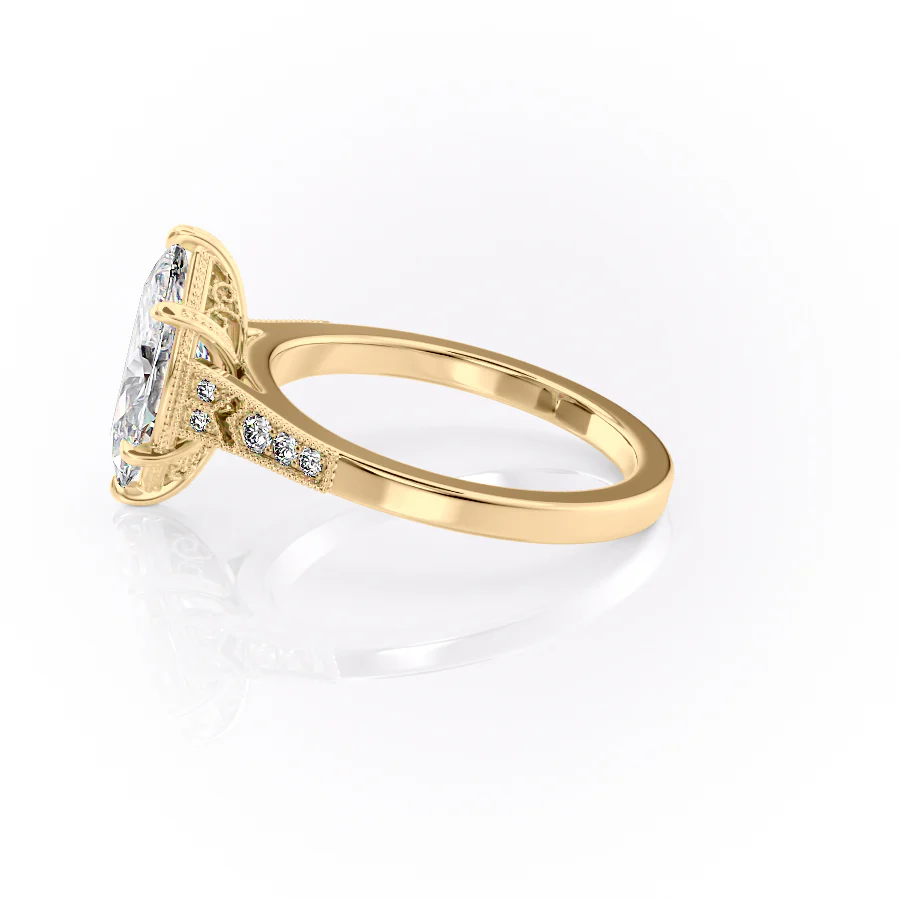 The Dianne Set With A 2.5 Carat Marquise Lab Diamond