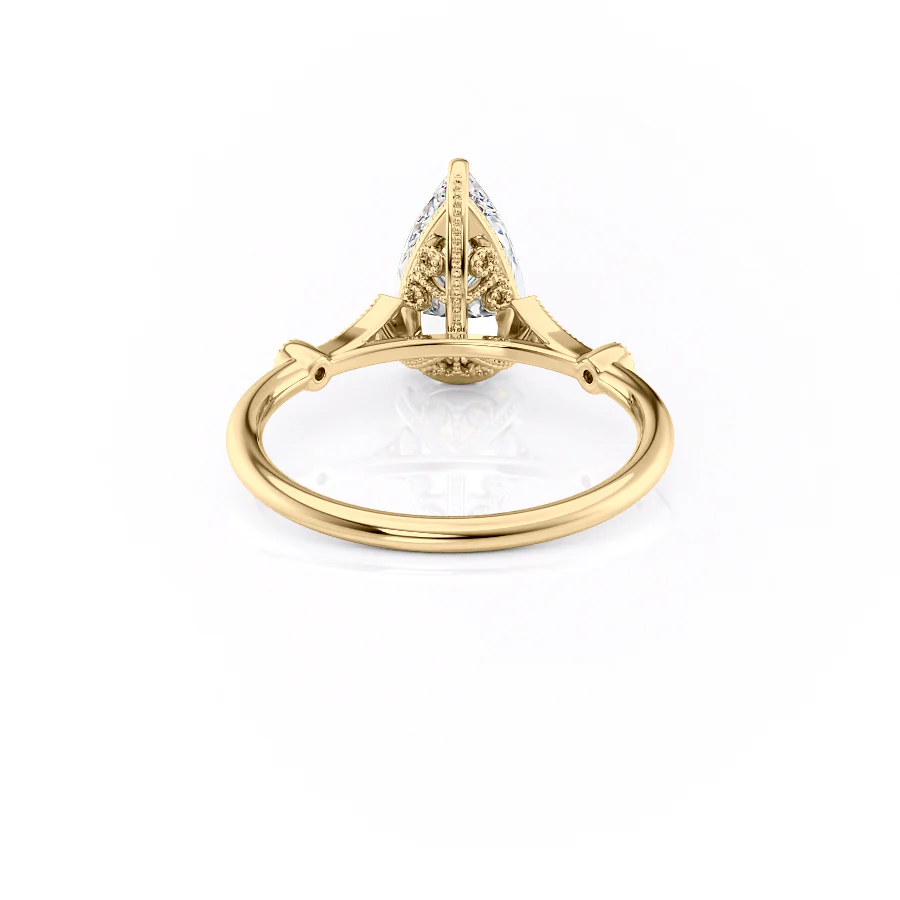 The Amber Set With A 2 Carat Pear Lab Diamond