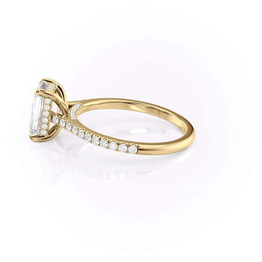 The Pave Natalie Set With A 2 Carat Emerald Lab Diamond