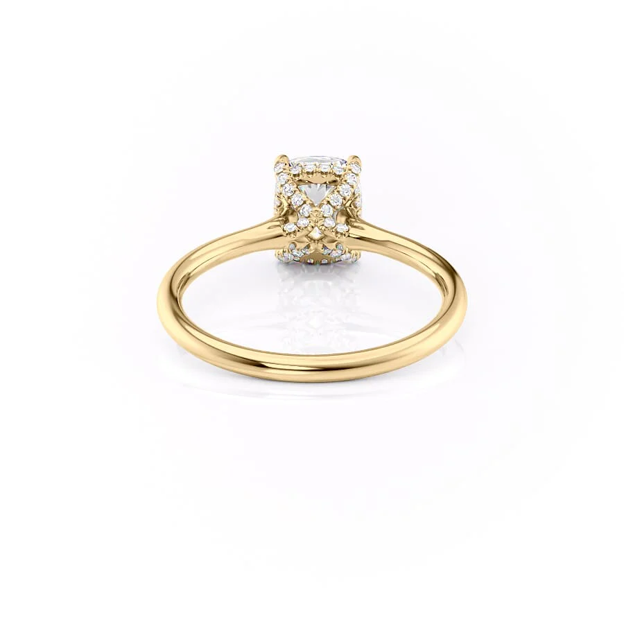 The Ellie Set With A 2 Carat Elongated Cushion Lab Diamond