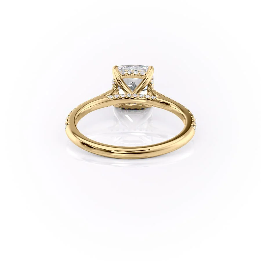 The Pave Natalie Set With A 2 Carat Cushion Lab Diamond