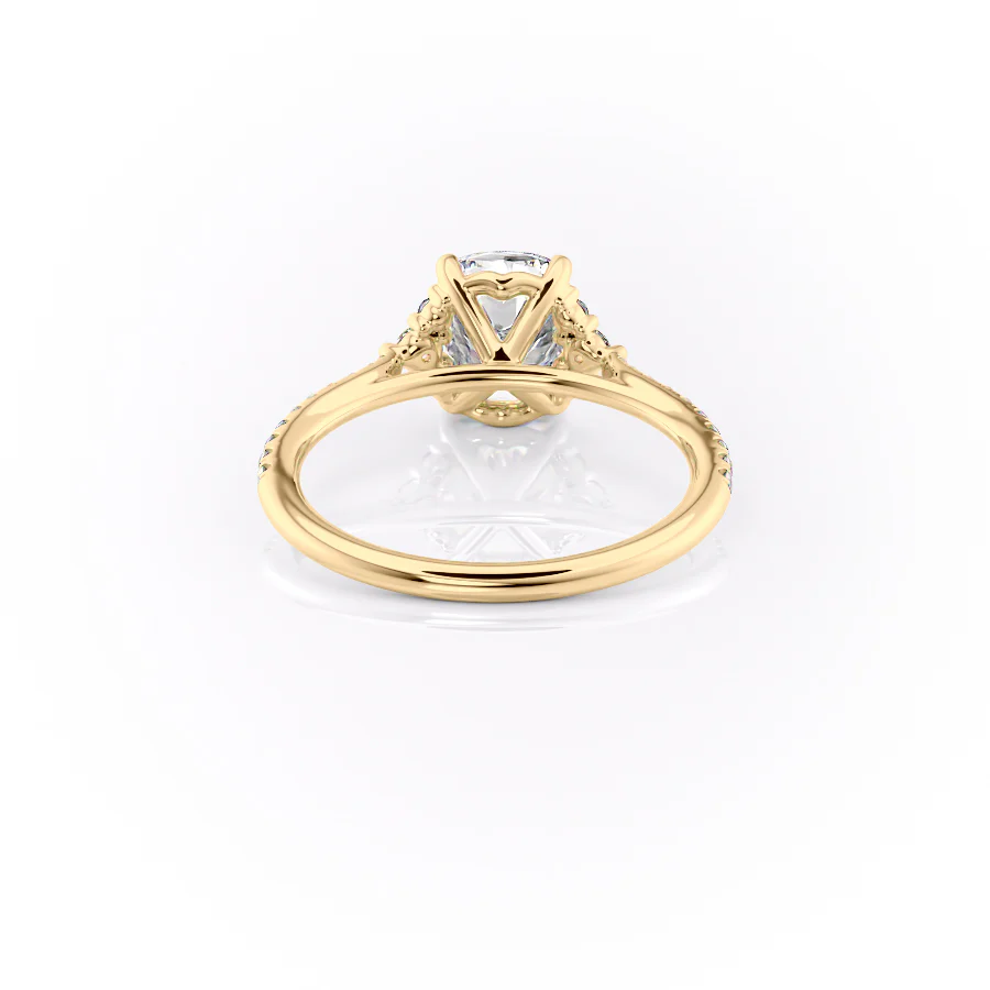 The Pave Victoria Set With A 2 Carat Elongated Cushion Lab Diamond