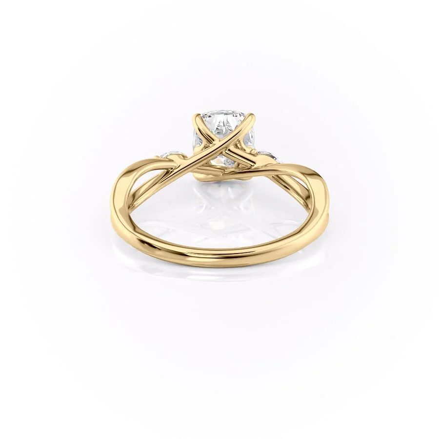The Kelsey Set With A 2 Carat Elongated Cushion Lab Diamond