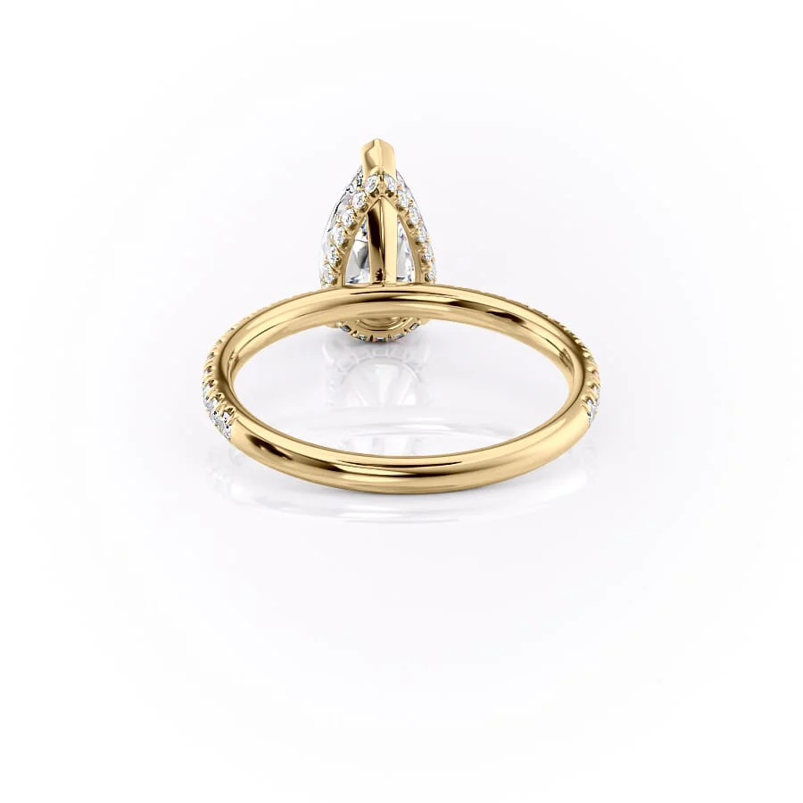 The Pave Alex Set With A 2 Carat Pear Lab Diamond