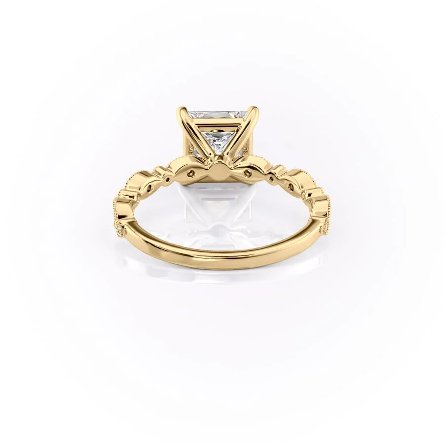 The Jasmine Set With A 2 Carat Princess Lab Diamond