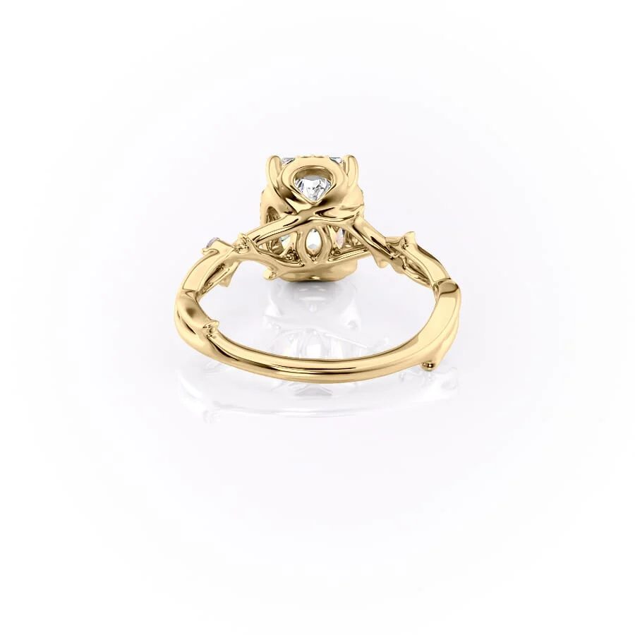 The Halo Twig Set With A 2 Carat Radiant Lab Diamond