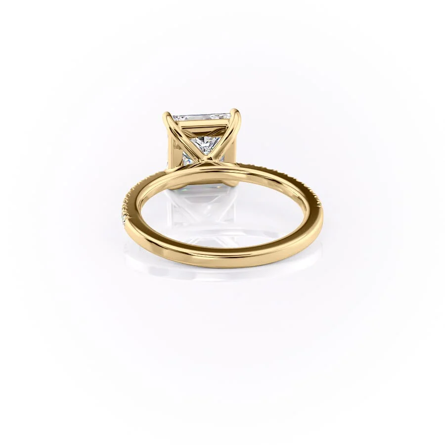 The Pave Eleanor Set With A 2 Carat Princess Lab Diamond