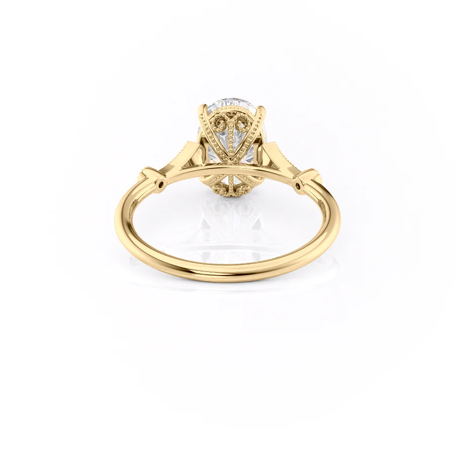 The Amber Set With A 2 Carat Oval Lab Diamond