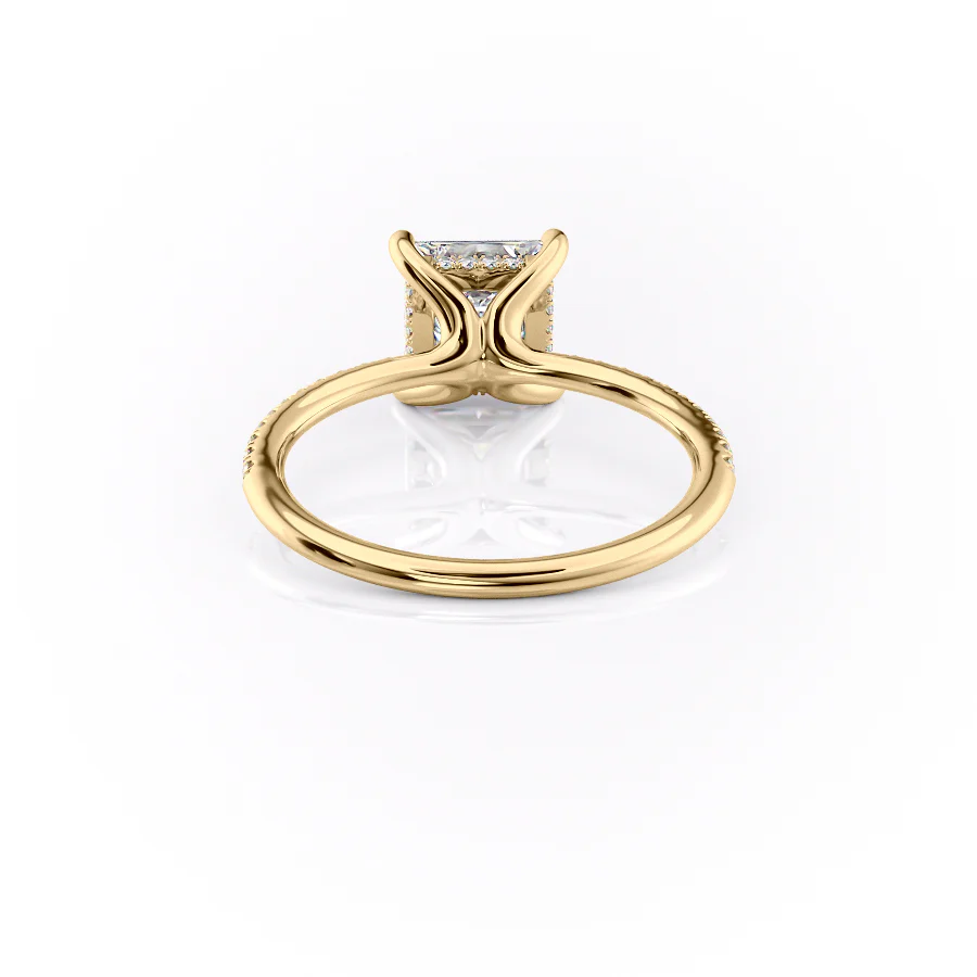 The Pave Sarah Set With A 2 Carat Princess Lab Diamond