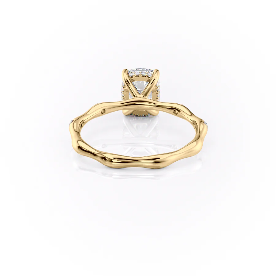 The Samantha Set With A 2 Carat Elongated Cushion Lab Diamond