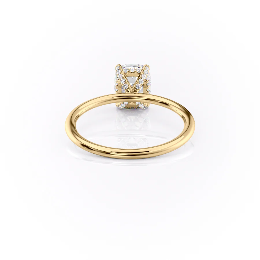 The Crown Kamellie Set With A 2 Carat Elongated Cushion Lab Diamond