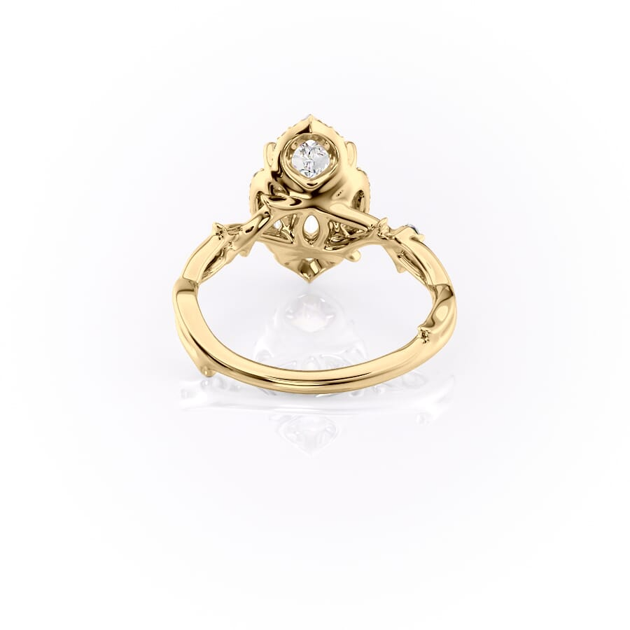 The Halo Twig Set With A 2 Carat Marquise Lab Diamond