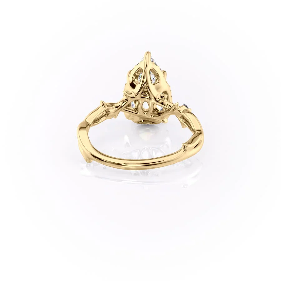The Halo Twig Set With A 2 Carat Pear Lab Diamond