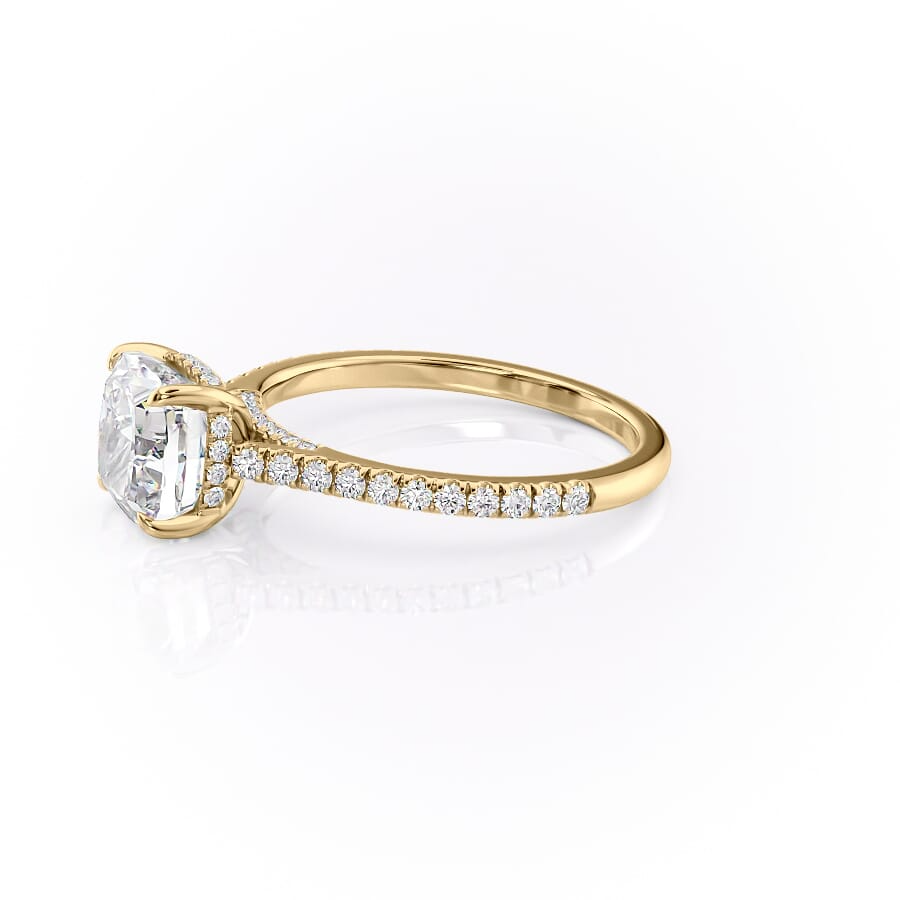 The Pave Natalie Set With A 2 Carat Cushion Lab Diamond