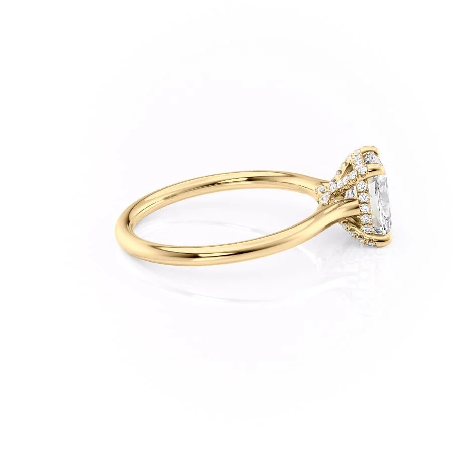 The Ellie Set With A 2 Carat Elongated Cushion Lab Diamond