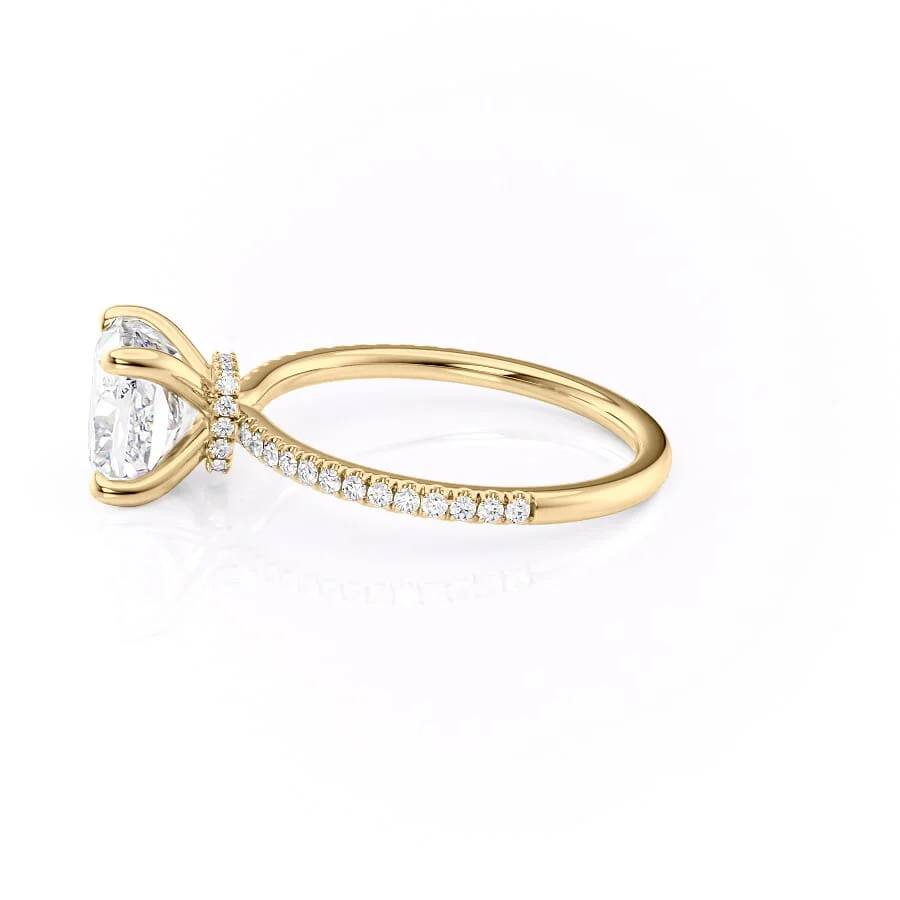 The Pave Nelly Set With A 2 Carat Cushion Lab Diamond