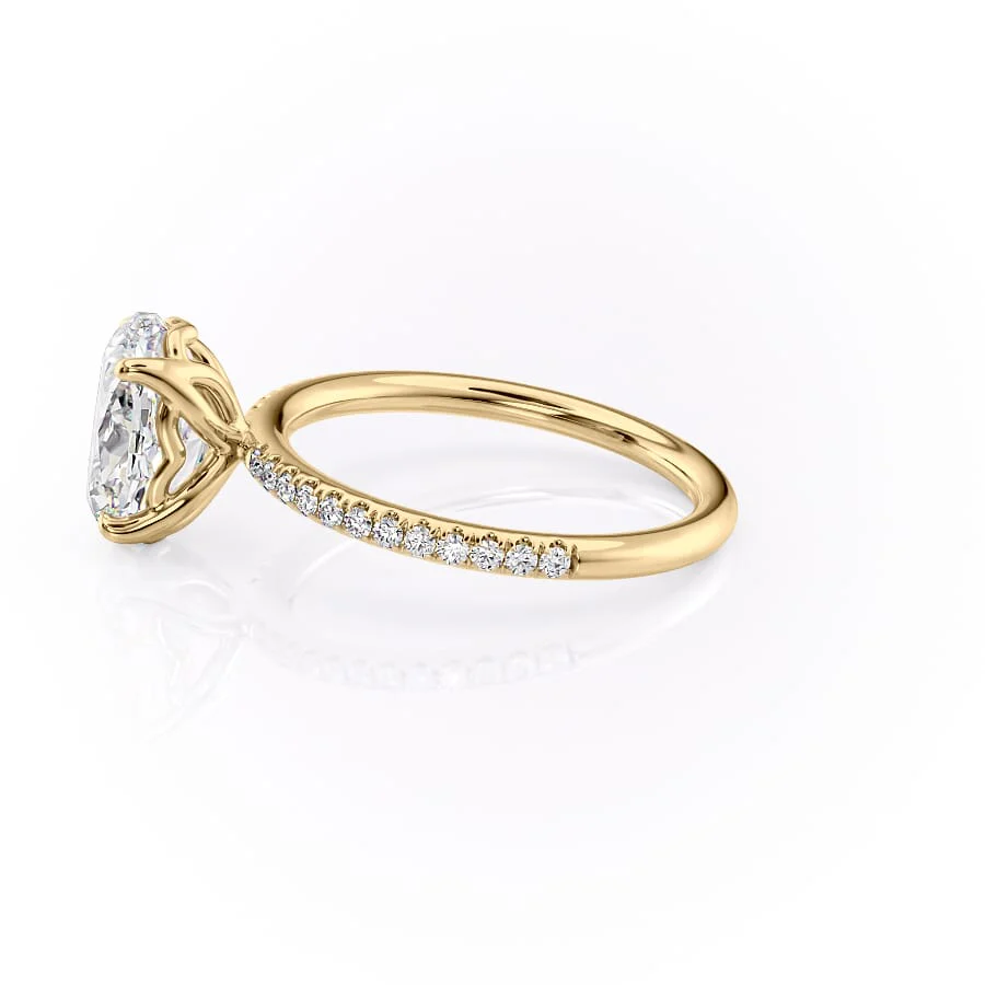The Pave Alison Set With A 2 Carat Oval Lab Diamond