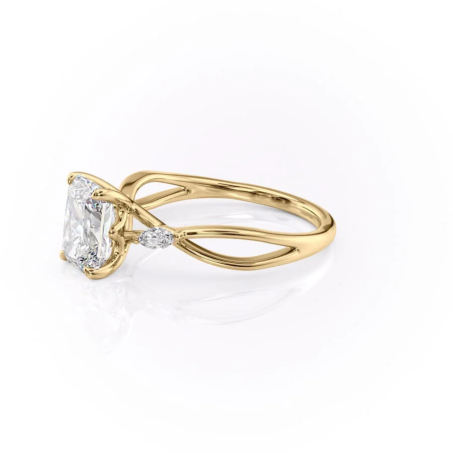 The Kelsey Set With A 2 Carat Radiant Lab Diamond