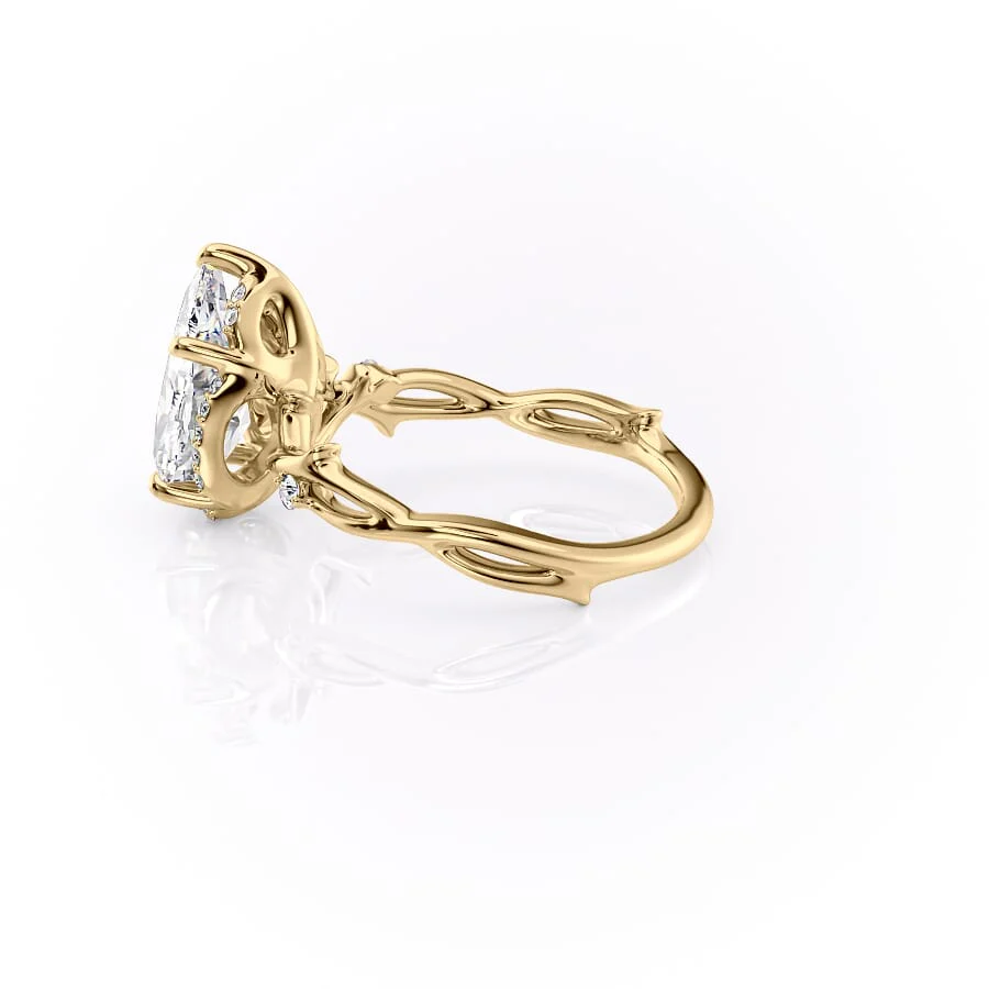 The Halo Twig Set With A 2 Carat Pear Lab Diamond