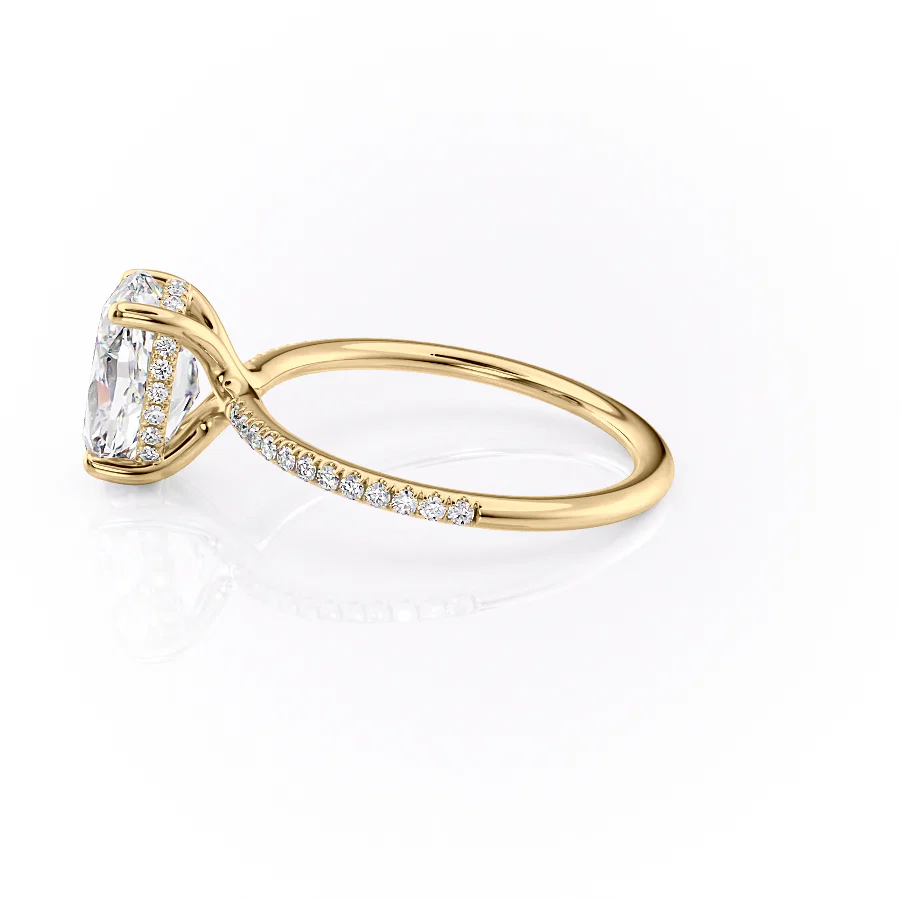 The Pave Sarah Set With A 2 Carat Oval Lab Diamond