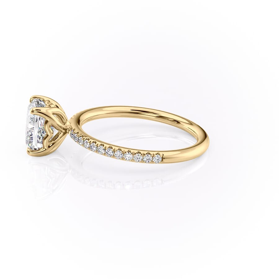 The Pave Alison Set With A 2 Carat Cushion Lab Diamond