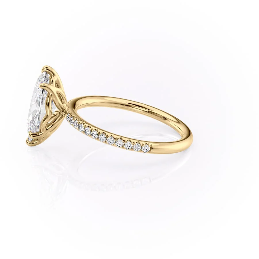 The Pave Alison Set With A 2 Carat Marquise Lab Diamond