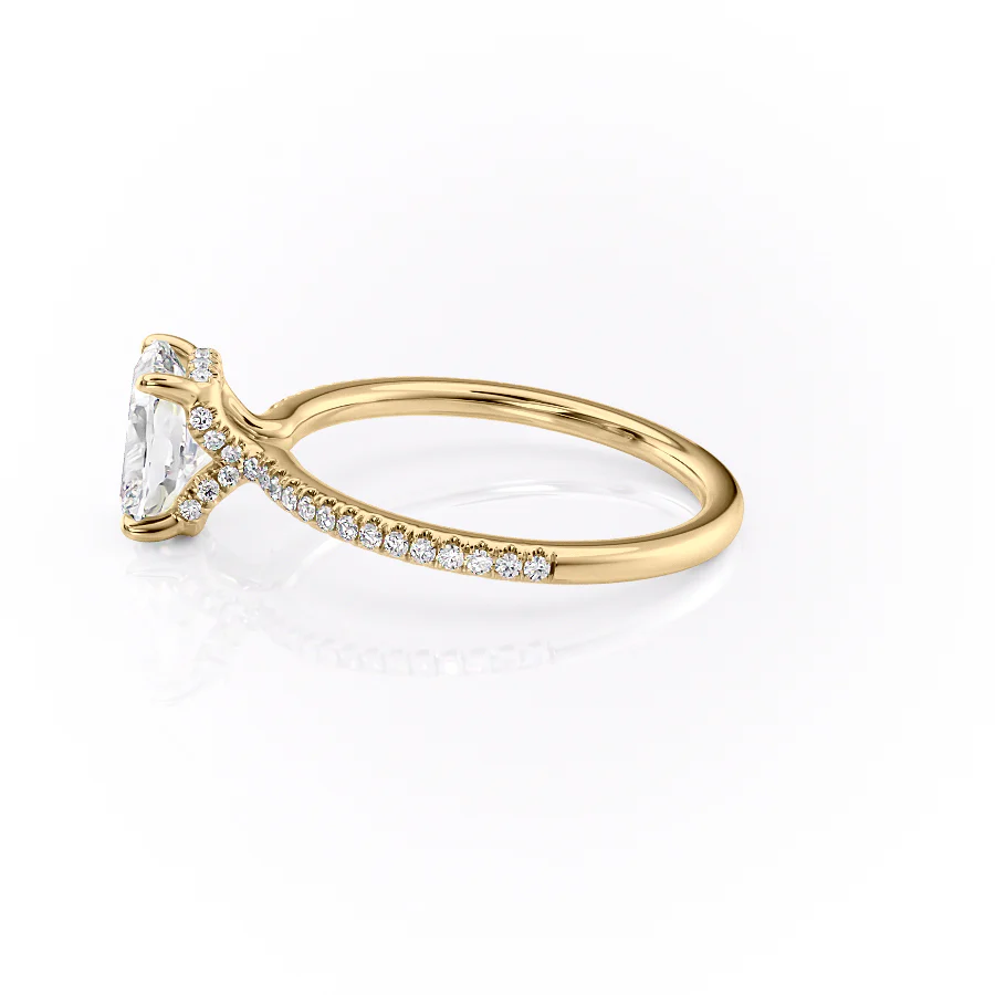 The Pave Margot Set With A 2 Carat Elongated Cushion Lab Diamond