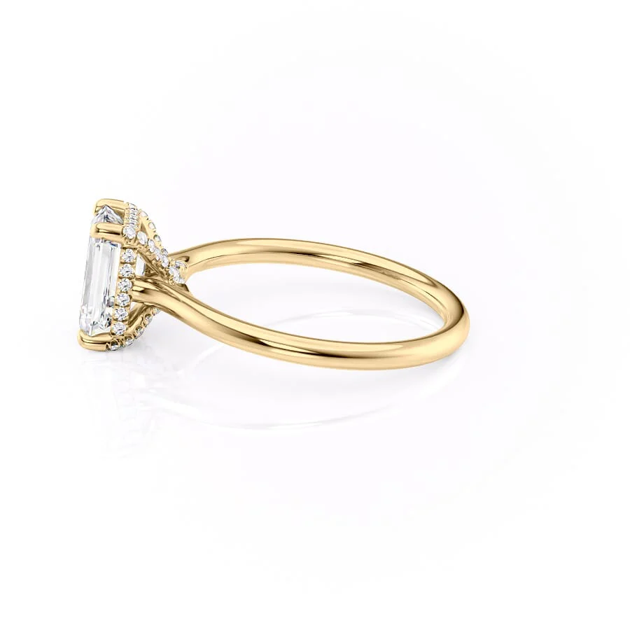 The Ellie Set With A 2 Carat Emerald Lab Diamond