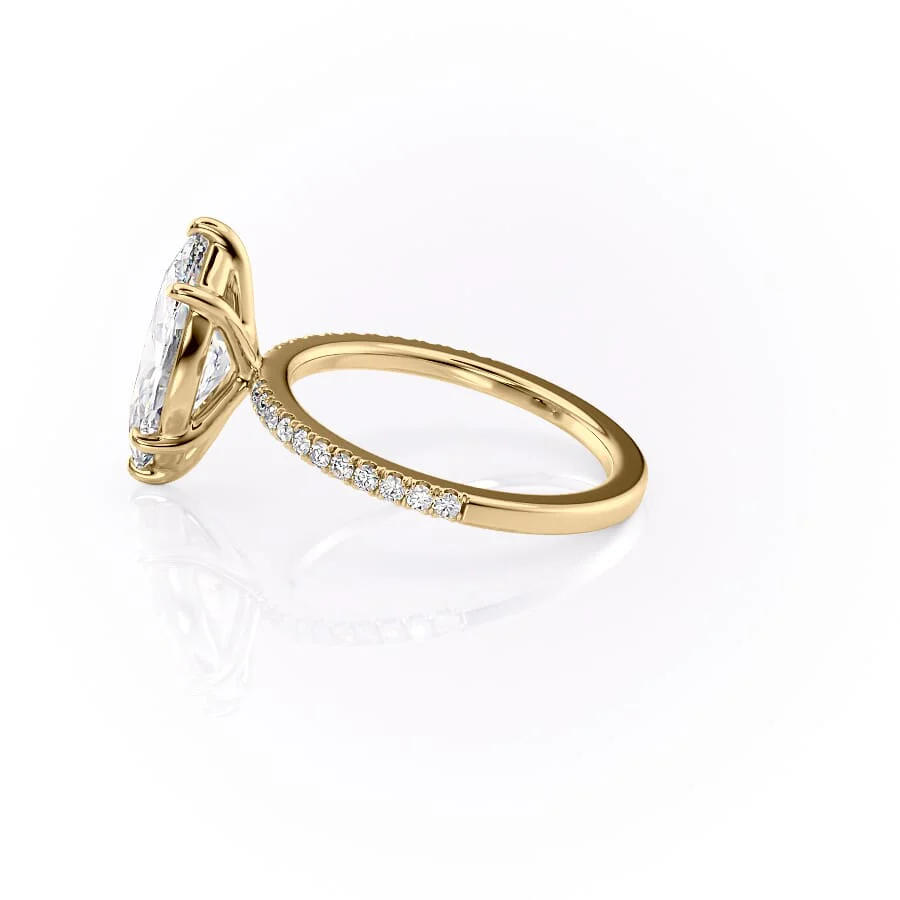 The Pave Eleanor Set With A 2 Carat Marquise Lab Diamond