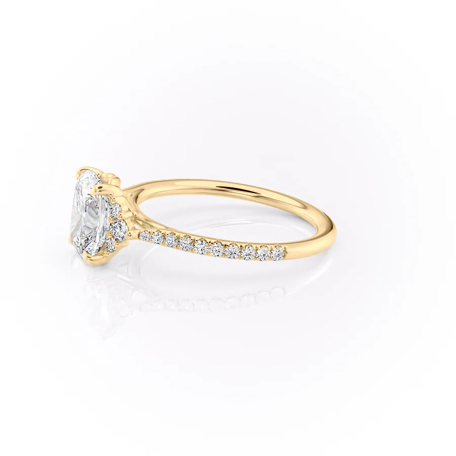 The Pave Victoria Set With A 2 Carat Elongated Cushion Lab Diamond