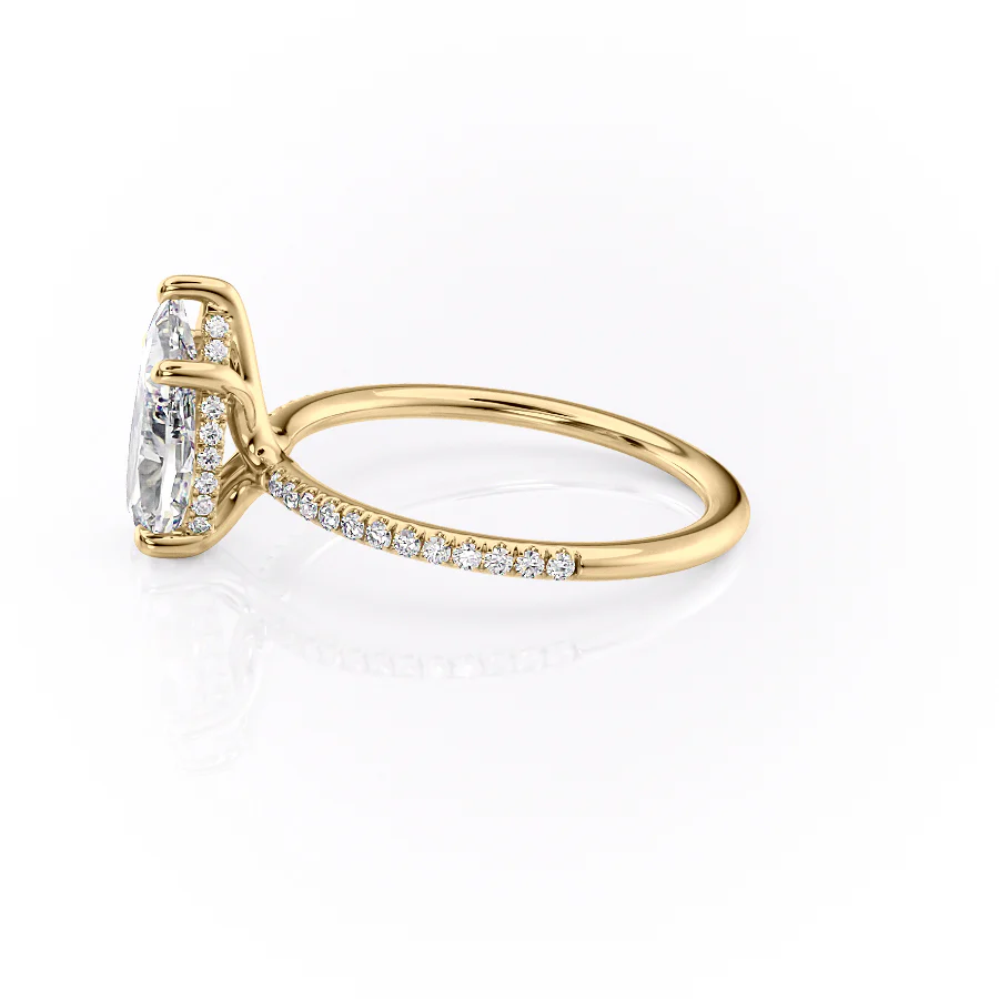 The Pave Sarah Set With A 2 Carat Pear Lab Diamond