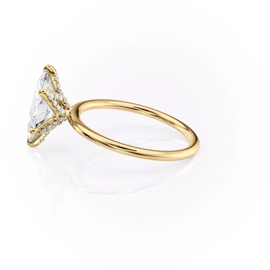 The Petal Kamellie Set With A 2 Carat Marquise Lab Diamond