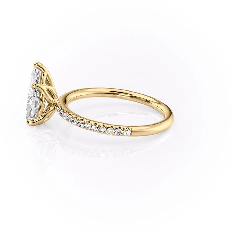 The Pave Alison Set With A 2 Carat Pear Lab Diamond