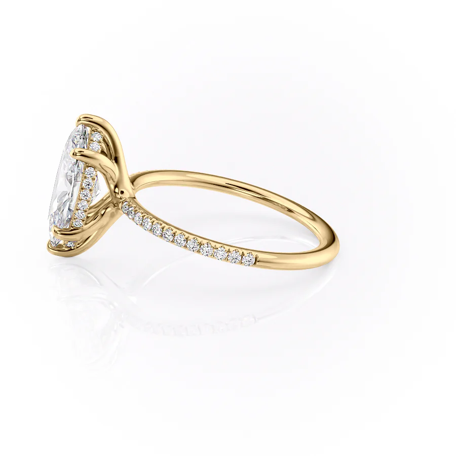 The Pave Sarah Set With A 2 Carat Marquise Lab Diamond