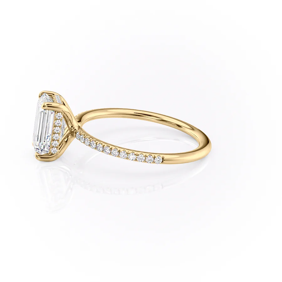 The Pave Sarah Set With A 2 Carat Emerald Lab Diamond