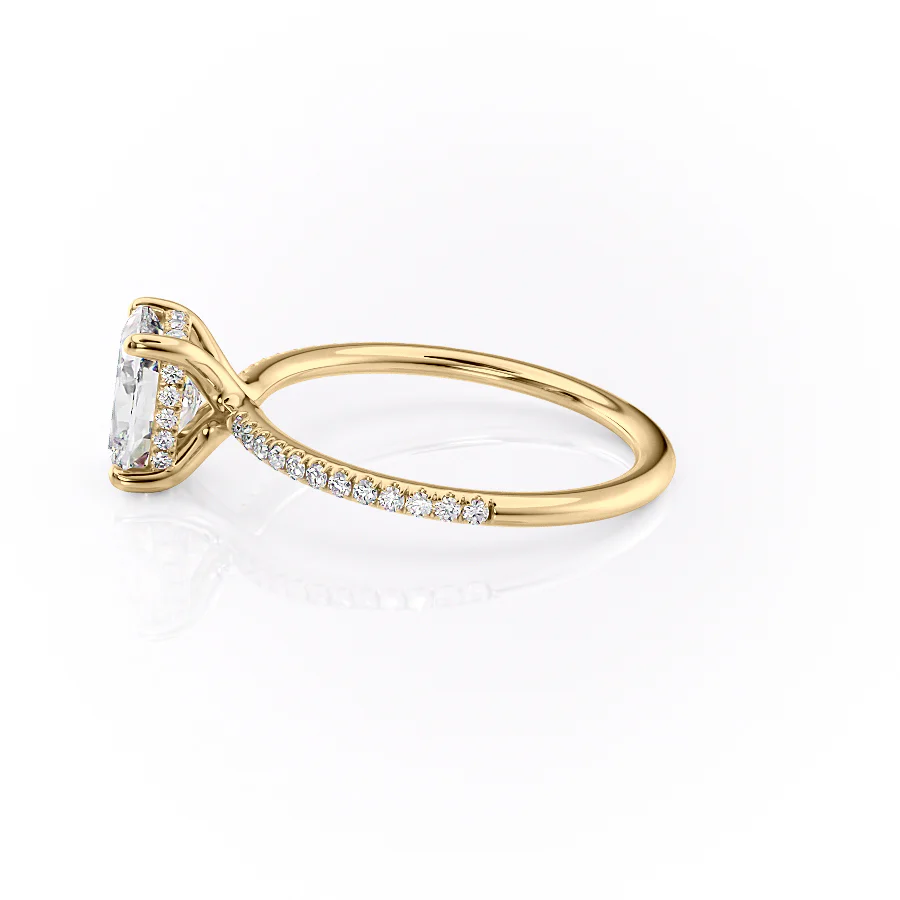 The Pave Sarah Set With A 2 Carat Elongated Cushion Lab Diamond