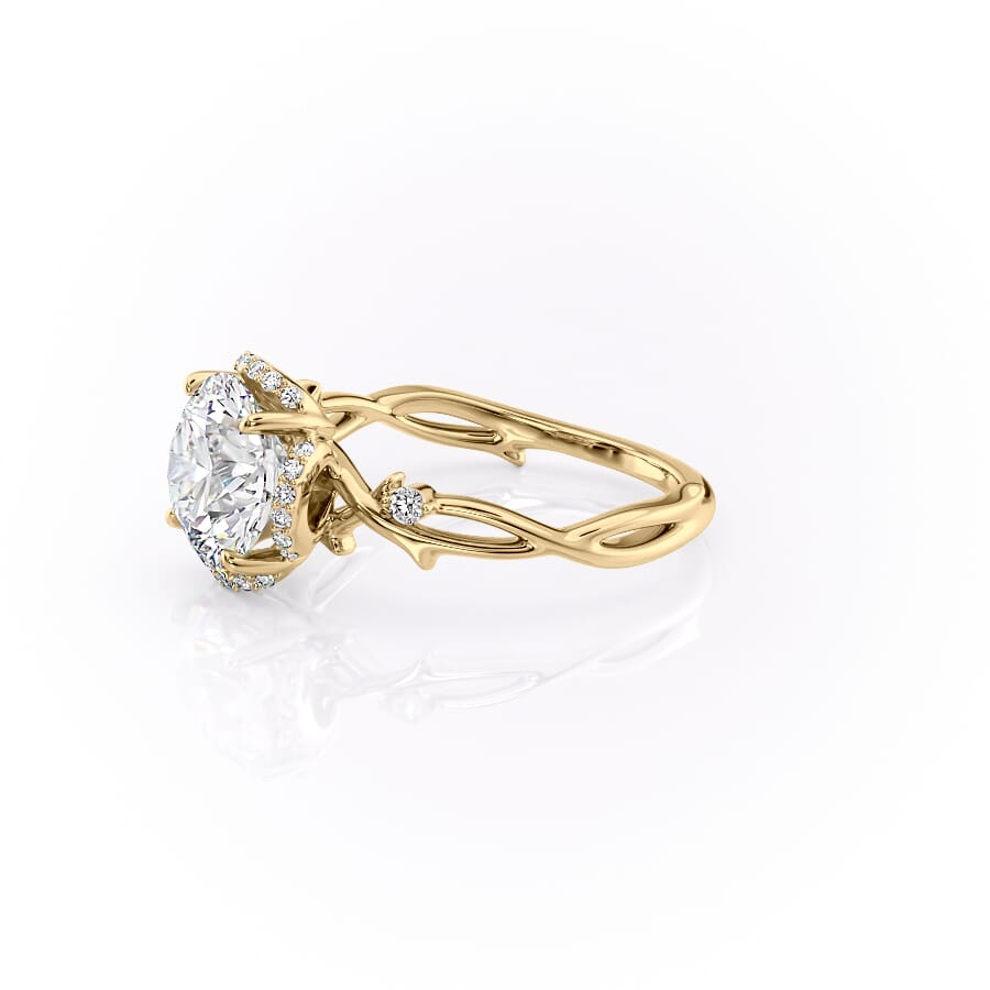 The Halo Twig Set With A 2 Carat Round Lab Diamond