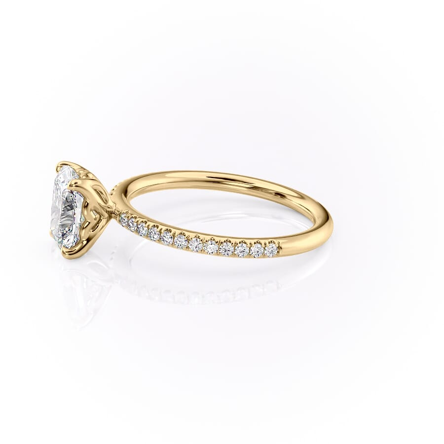 The Pave Alison Set With A 2 Carat Elongated Cushion Lab Diamond