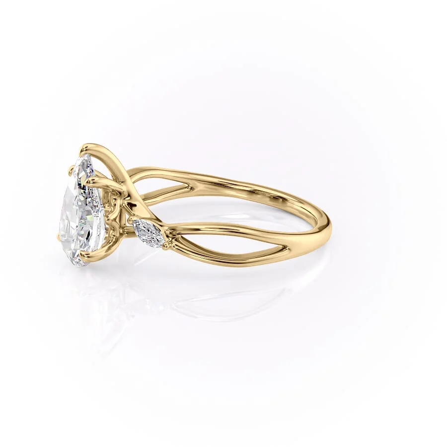 The Kelsey Set With A 2 Carat Pear Lab Diamond