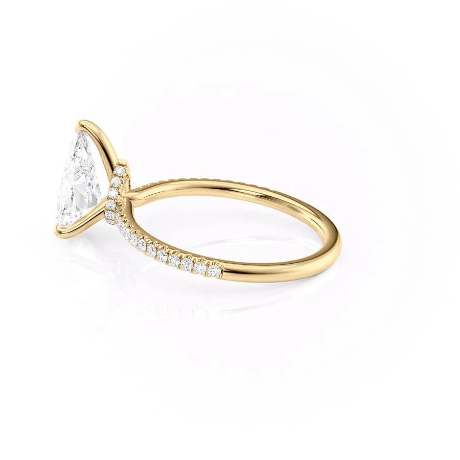 The Pave Nelly Set With A 2 Carat Pear Lab Diamond
